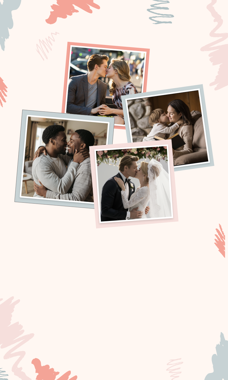 Fotomontajes de besos con IA